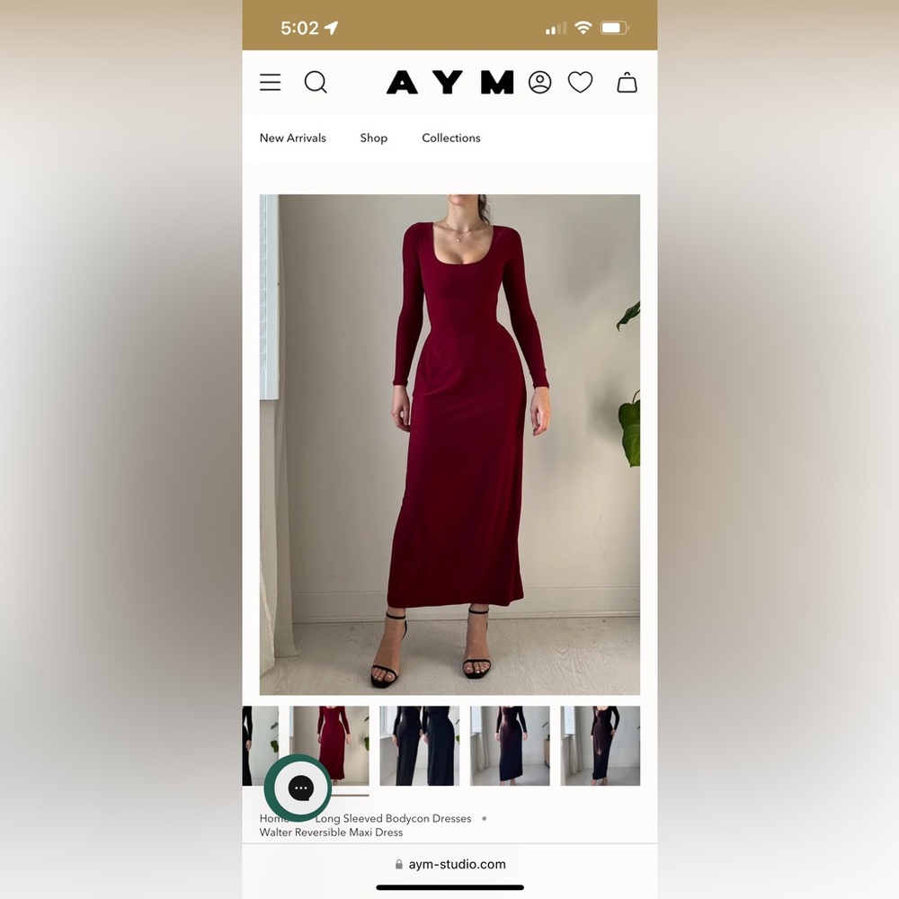 AYM Walter Reversible Maxi Dress Wine Red Medium